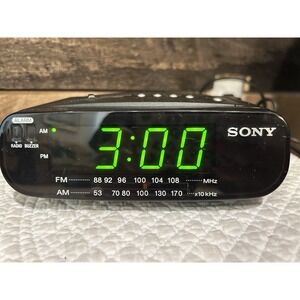 90s Sony ICF-C212 Dream Machine FM/AM Alarm Clock Radio Black